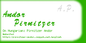 andor pirnitzer business card